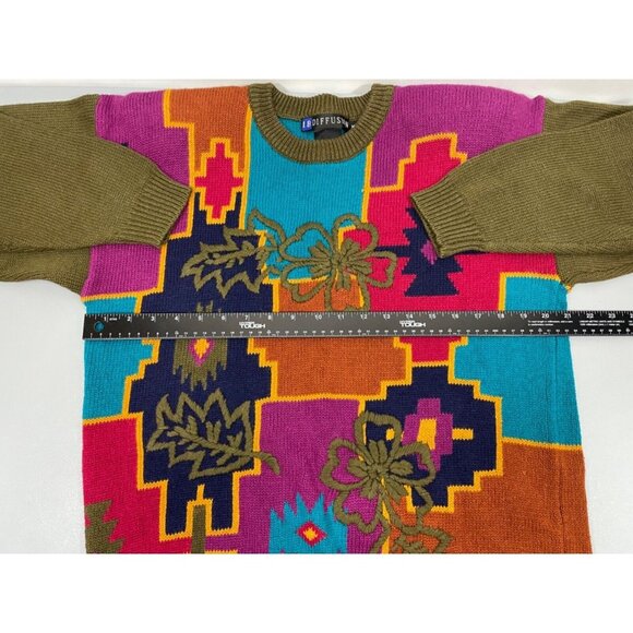 VTG IB Diffusion Tunic Sweater Aztec Southwestern Colorblock Multicolor Womens M - Picture 7 of 9